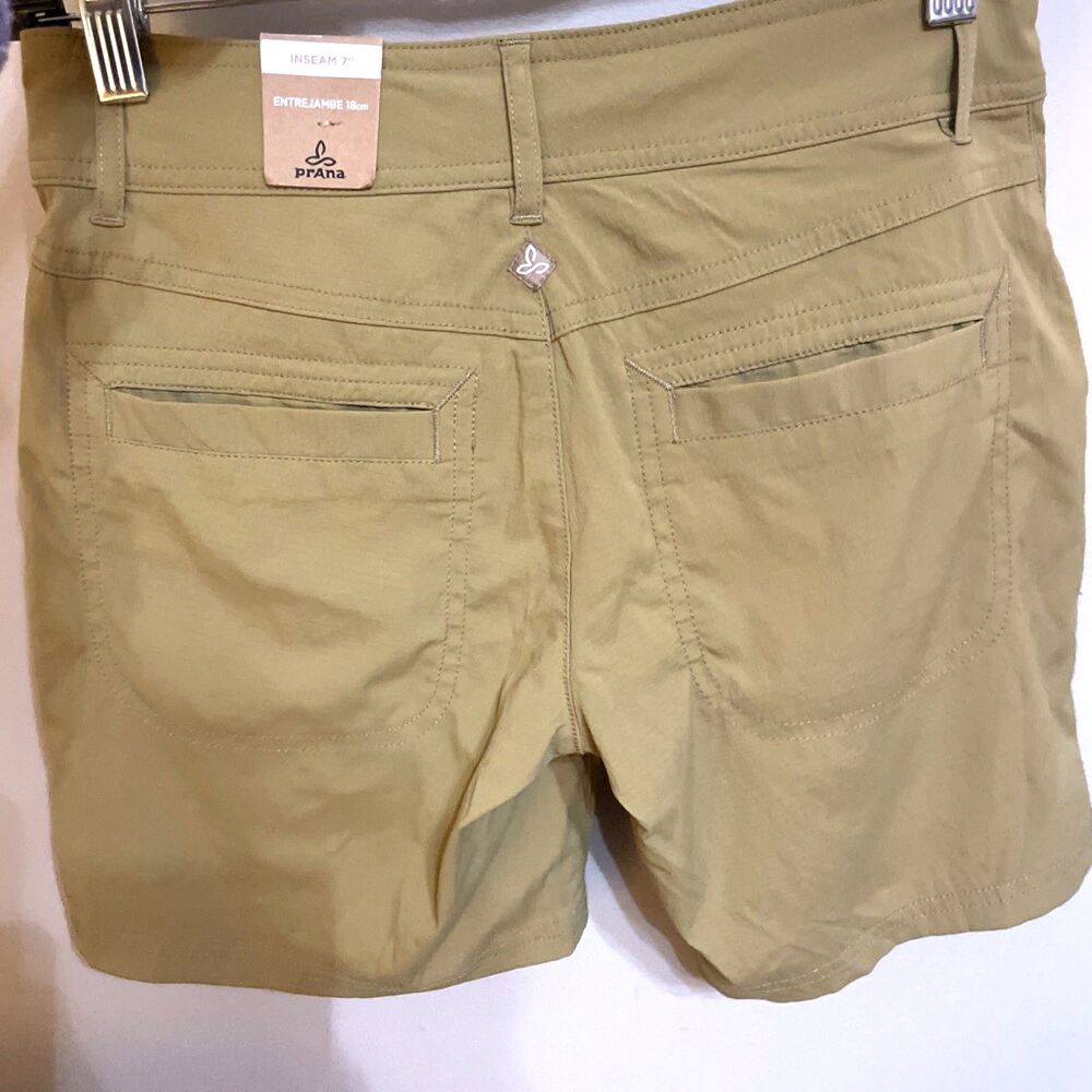 NWT PrAna Women's Ravenna 7 In Vintage Khaki Size 0 Shorts  Hiking Casual $69